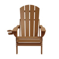 Gardeon Folding Adirondack Chair HDPE Brown Outdoor Beach Sun Lounge