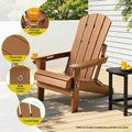 Gardeon Folding Adirondack Chair HDPE Brown Outdoor Beach Sun Lounge