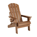 Gardeon Folding Adirondack Chair HDPE Brown Outdoor Beach Sun Lounge