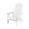 Gardeon Folding Sun Lounger Adirondack Chair Outdoor Lounge Setting HDPE Recliner Footrest White