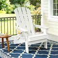 Gardeon Folding Adirondack Chair HDPE White Beach Sun Lounge