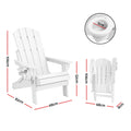Gardeon Folding Adirondack Chair HDPE White Beach Sun Lounge