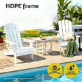 Gardeon Folding Adirondack Chair HDPE White Beach Sun Lounge