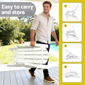 Gardeon Folding Adirondack Chair HDPE White Beach Sun Lounge