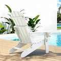 Gardeon Folding Adirondack Chair HDPE White Beach Sun Lounge