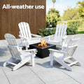Gardeon Folding Adirondack Chair HDPE White Beach Sun Lounge
