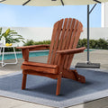 Gardeon Adirondack Chair Wooden Foldable Beach Patio Furniture Brown