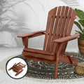Gardeon Adirondack Chair Wooden Foldable Beach Patio Furniture Brown