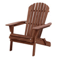 Gardeon Adirondack Chair Wooden Foldable Beach Patio Furniture Brown