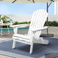 Gardeon Adirondack Chair Foldable Wooden White Beach Patio Outdoor