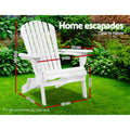 Gardeon Adirondack Chair Foldable Wooden White Beach Patio Outdoor