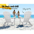 Gardeon Adirondack Chair Foldable Wooden White Beach Patio Outdoor