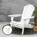 Gardeon Adirondack Chair Foldable Wooden White Beach Patio Outdoor