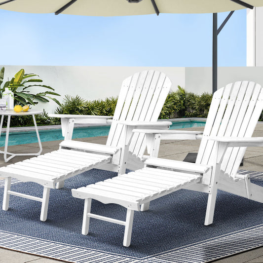 Gardeon 2PC Adirondack Chairs Foldable Wood Outdoor Patio Furniture