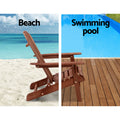 Gardeon Adirondack Wooden Foldable Chair Brown Beach Patio