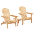 Gardeon 3PC Adirondack Wooden Foldable Beach Chair Set Natural