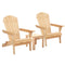Gardeon 3PC Adirondack Wooden Foldable Beach Chair Set Natural