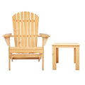 Gardeon 3PC Adirondack Wooden Foldable Beach Chair Set Natural