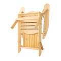 Gardeon 3PC Adirondack Wooden Foldable Beach Chair Set Natural