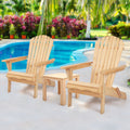 Gardeon 3PC Adirondack Wooden Foldable Beach Chair Set Natural