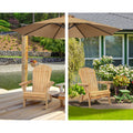 Gardeon 3PC Adirondack Wooden Foldable Beach Chair Set Natural