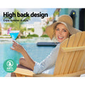 Gardeon 3PC Adirondack Wooden Foldable Beach Chair Set Natural