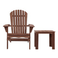 Gardeon 3PC Adirondack Wooden Foldable Outdoor Chair Brown