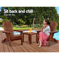 Gardeon 3PC Adirondack Wooden Foldable Outdoor Chair Brown