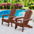 Gardeon 3PC Adirondack Wooden Foldable Outdoor Chair Brown