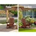 Gardeon 3PC Adirondack Wooden Foldable Outdoor Chair Brown