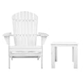Gardeon 3PC Adirondack Chair Foldable Wooden White Outdoor Set
