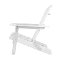 Gardeon 3PC Adirondack Chair Foldable Wooden White Outdoor Set