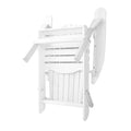 Gardeon 3PC Adirondack Chair Foldable Wooden White Outdoor Set