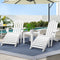 Gardeon 5PC Adirondack Wooden Patio Table Chairs Sun Lounge White