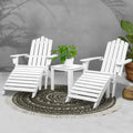 Gardeon 5PC Adirondack Wooden Patio Table Chairs Sun Lounge White