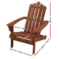 Gardeon Adirondack Chair Wooden Beach Patio Garden Outdoor Brown