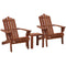 Gardeon 3PC Adirondack Wooden Outdoor Beach Chair Table Brown