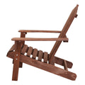 Gardeon 3PC Adirondack Wooden Outdoor Beach Chair Table Brown