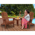 Gardeon 3PC Adirondack Wooden Outdoor Beach Chair Table Brown