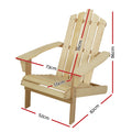Gardeon Wooden Adirondack Chair Natural Patio Outdoor Furniture