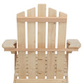 Gardeon 3PC Adirondack Wooden Chairs Table Set Natural Wood Beach