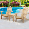 Gardeon 3PC Adirondack Wooden Chairs Table Set Natural Wood Beach