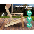 Gardeon 3PC Adirondack Wooden Chairs Table Set Natural Wood Beach