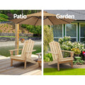 Gardeon 3PC Adirondack Wooden Chairs Table Set Natural Wood Beach