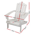 Gardeon Adirondack Chair Wooden Outdoor Patio Furniture White