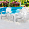 Gardeon 3PC Adirondack Outdoor Table Chairs Wooden White
