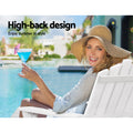 Gardeon 3PC Adirondack Outdoor Table Chairs Wooden White