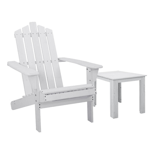 Gardeon 2PC Adirondack Chair White Wooden Outdoor Patio Furniture