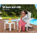 Gardeon 2PC Adirondack Chair White Wooden Outdoor Patio Furniture
