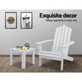 Gardeon 2PC Adirondack Chair White Wooden Outdoor Patio Furniture